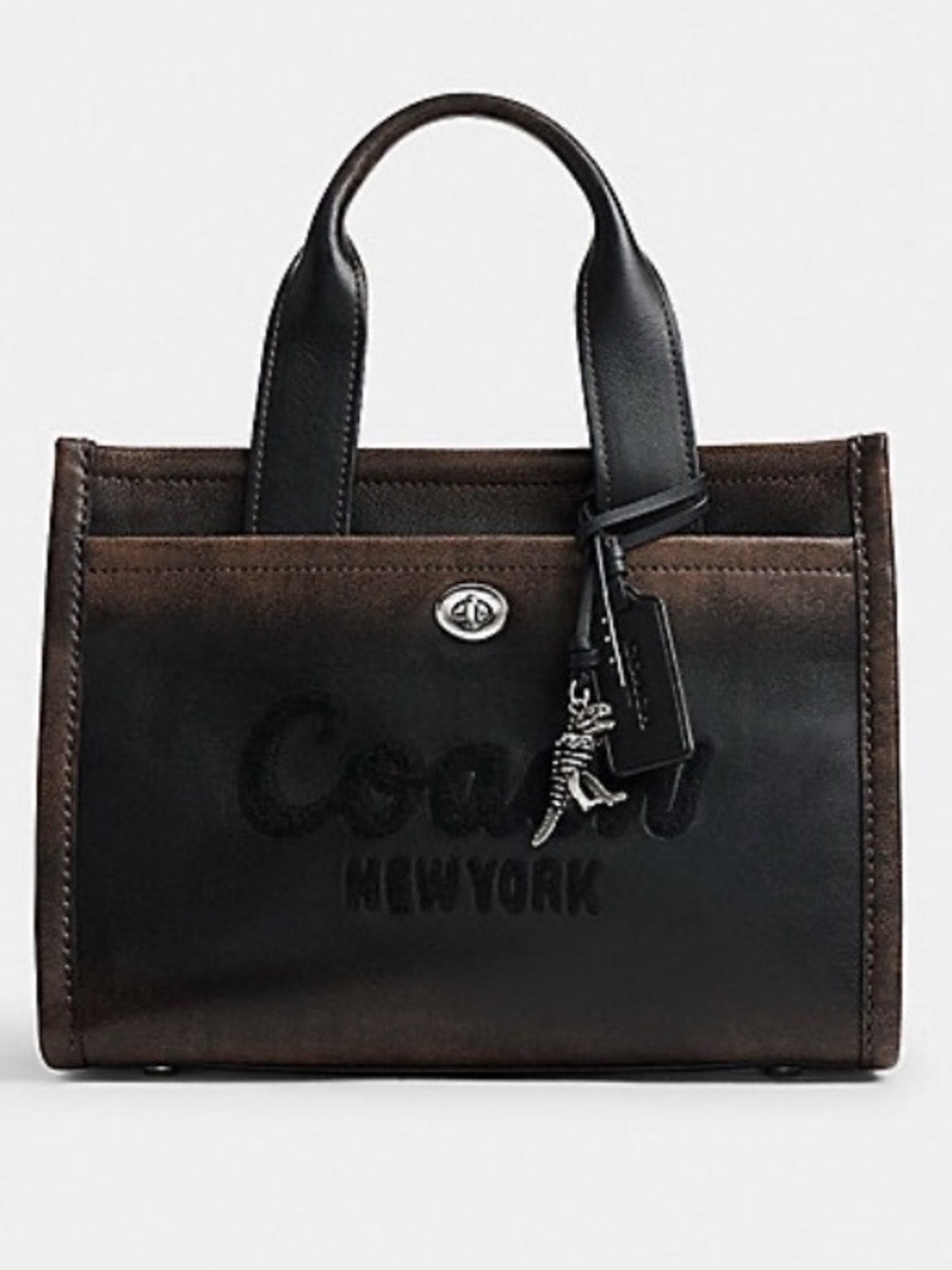 Coach Cargo Tote 26 Loved Leather Black Soft Grain Leather NWT - Picture 14 of 15